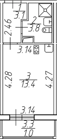 Купить Студию в ЖК Лампо в Мурине. Вариант № 9142223, 0, площадь -  квм, цена 3315500 рублей