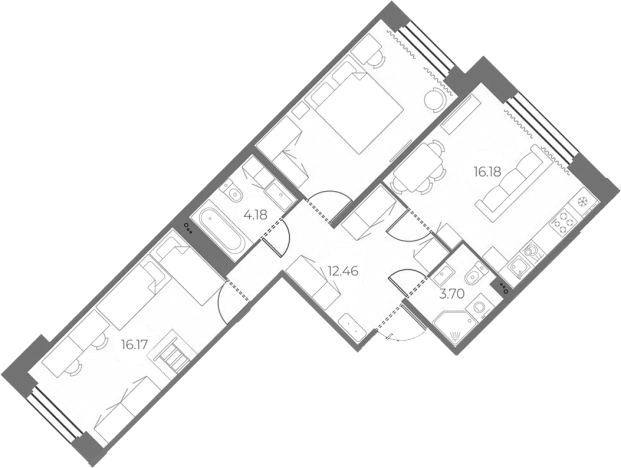 Купить трехкомнатную квартиру в новостройках в ЖК Огни Залива в Санкт-Петербурге. Вариант № 79001, 0, площадь -  квм, цена 18050000 рублей