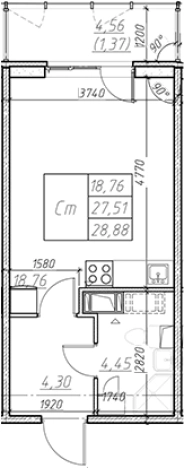Купить Студию на улице Оборонная в Мурине. Вариант № 6851910, 0, площадь -  квм, цена 5719181 рублей