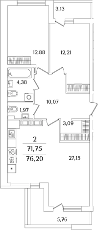 Купить трехкомнатную квартиру в районе Невский в Санкт-Петербурге. Вариант № 6832808, 0, площадь -  квм, цена 21884742 рублей