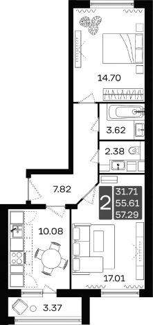 Купить квартиру в новостройках в Домодедово. Вариант № 74528, 0, площадь -  квм, цена 7448487 рублей
