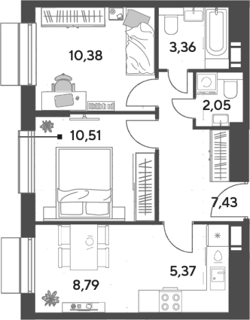 Купить трехкомнатную квартиру в Пушкине. Вариант № 140574, 0, площадь -  квм, цена 7774271 рублей
