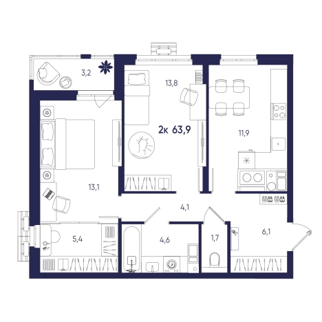 Купить квартиру на вторичке на улице Щербакова в Пензе. Вариант № 10320384, 0, площадь -  квм, цена 6070500 рублей
