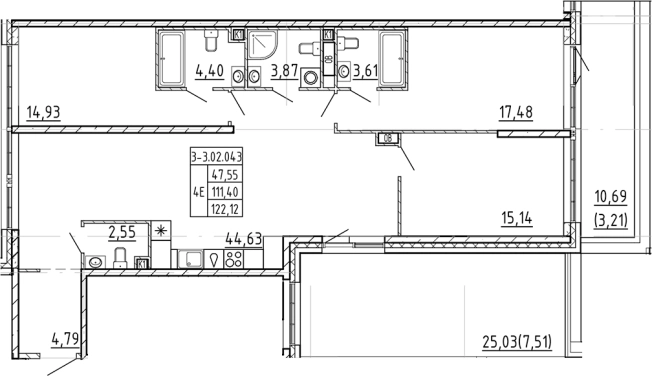 Купить многокомнатную квартиру в новостройках у метро Чкаловская в Санкт-Петербурге. Вариант № 4160365, 0, площадь -  квм, цена 76642022 рублей