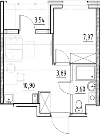 Купить однокомнатную квартиру у метро Бухарестская в Санкт-Петербурге. Вариант № 5559553, 0, площадь -  квм, цена 9183578 рублей
