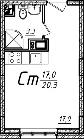 Купить Студию в Подольске. Вариант № 119779, 0, площадь -  квм, цена 5002000 рублей