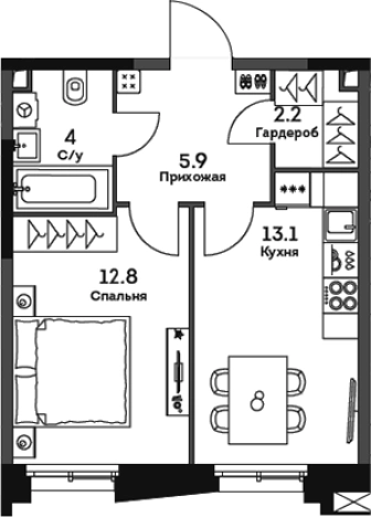 Купить квартиру в ЖК Twelve в Москве. Вариант № 184221, 0, площадь - квм, цена 19494000.0000 рублей