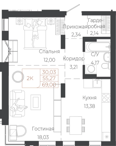 Купить двухкомнатную квартиру в новостройках на улице Южный тракт в Алтайском крае. Вариант № 7630009, 0, площадь -  квм, цена 17250000 рублей