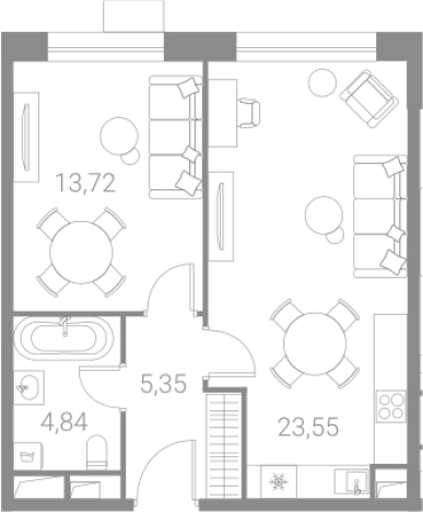. Вариант № 74213, 0, площадь - 47.46 квм, цена 16041235 рублей