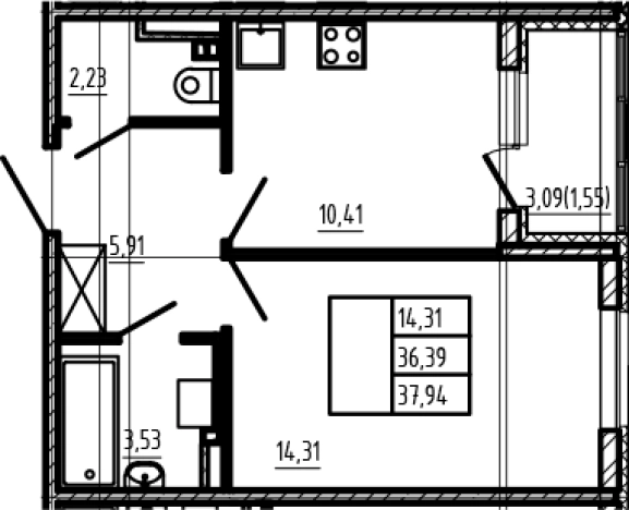 Купить однокомнатную квартиру в Микрорайоне Чёрная Речка, Сертолово в Сертолове. Вариант № 6963314, 0, площадь -  квм, цена 8346800 рублей