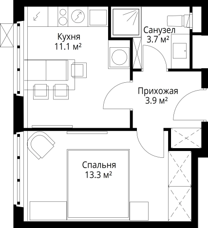 Купить однокомнатную квартиру в новостройках в районе Расторгуево в Видном. Вариант № 2530162, 0, площадь -  квм, цена 8379392 рублей