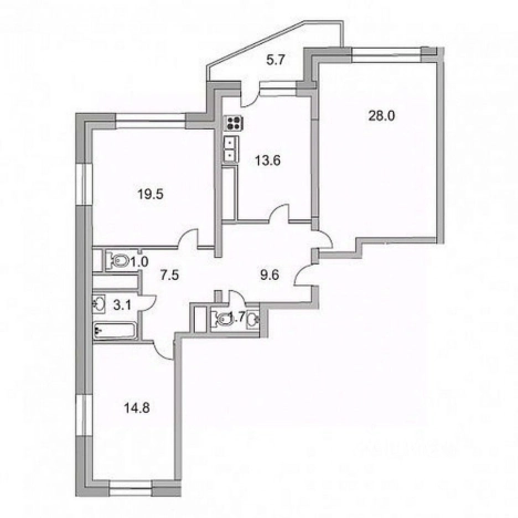 Купить квартиру в Москве. Вариант № 8041468, 1, площадь - квм, цена 49000000 рублей