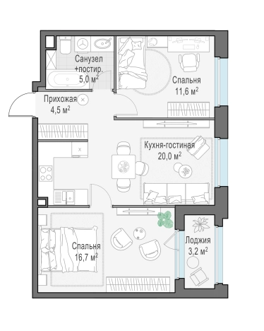 Купить трехкомнатную квартиру у метро ВДНХ в Королёве. Вариант № 167227, 0, площадь -  квм, цена 14470000 рублей