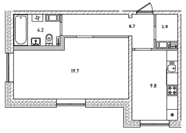 Купить однокомнатную квартиру в новостройках в Гатчине. Вариант № 6831525, 0, площадь -  квм, цена 5287500 рублей
