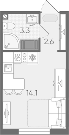 Купить Студию в ЖК Цветной город в Санкт-Петербурге. Вариант № 8087061, 0, площадь -  квм, цена 3759500 рублей