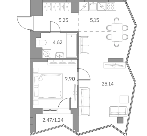 Купить квартиру в ЖК Аквилон Beside 2.0 в Москве. Вариант № 1331721, 0, площадь - квм, цена 19389964.0000 рублей
