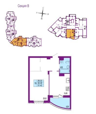 Купить однокомнатную квартиру в новостройках в Владимирской области. Вариант № 3185664, 0, площадь -  квм, цена 6684600 рублей