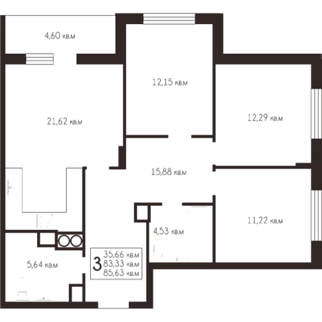 Купить квартиру в новостройках на улице Птицеводов в Рязани. Вариант № 1035548, 0, площадь -  квм, цена 8563000 рублей