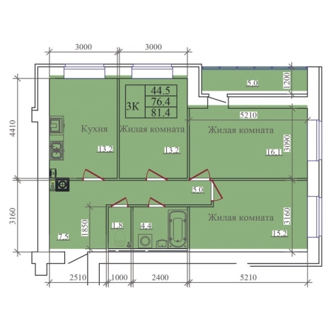 Купить квартиру в новостройках в Иванове. Вариант № 1191970, 0, площадь -  квм, цена 9116800 рублей