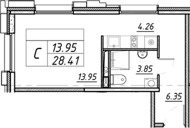 Купить Студию на улице Московское шоссе в Санкт-Петербурге. Вариант № 4161753, 0, площадь -  квм, цена 11133424 рублей