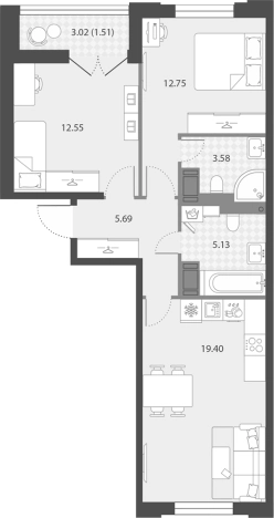 Купить трехкомнатную квартиру в районе Невский в Санкт-Петербурге. Вариант № 7851346, 0, площадь -  квм, цена 20201797 рублей
