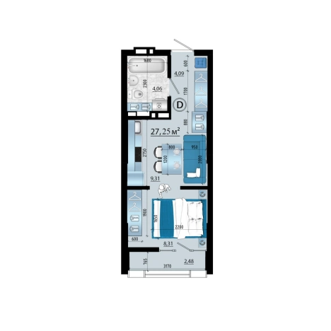 Купить Студию в Микрорайоне Снеговая Падь, Первореченский район в Владивостоке. Вариант № 9438593, 0, площадь -  квм, цена 6633044 рублей