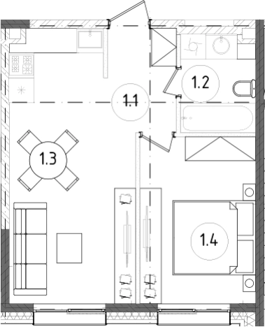 . Вариант № 64827, 0, площадь - 38.07 квм, цена 22242920 рублей