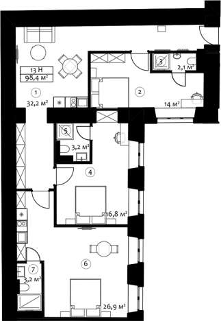 Купить многокомнатную квартиру в районе Адмиралтейский в Санкт-Петербурге. Вариант № 4824267, 0, площадь -  квм, цена 51168000 рублей