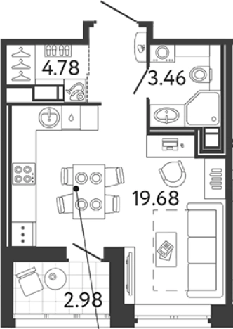 Купить Студию в ЖК Ultra City 3.0 в Санкт-Петербурге. Вариант № 6057276, 0, площадь -  квм, цена 8051318 рублей