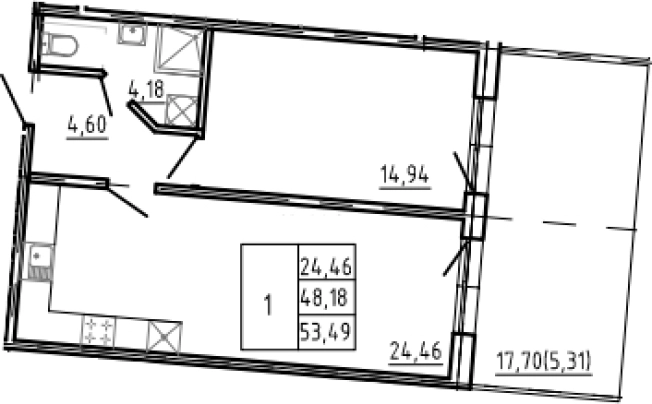 Купить двухкомнатную квартиру в районе исторический  Разлив в Санкт-Петербурге. Вариант № 75731, 0, площадь -  квм, цена 21732987 рублей