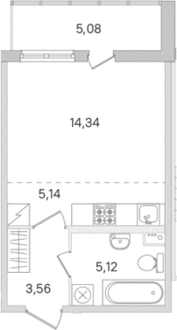 Купить Студию в ЖК Ясно.Янино в Ленинградской области. Вариант № 8488678, 0, площадь -  квм, цена 4975872 рублей