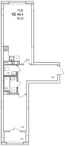Купить однокомнатную квартиру в ЖК Анкудиновский Парк в Нижегородской области. Вариант № 96705, 0, площадь -  квм, цена 8280400 рублей