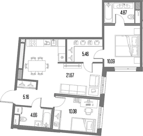 Купить трехкомнатную квартиру в ЖК Legenda Васильевского в Санкт-Петербурге. Вариант № 4838059, 0, площадь -  квм, цена 23387422 рублей