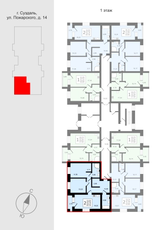 Купить двухкомнатную квартиру в новостройках в Владимирской области. Вариант № 165083, 2, площадь -  квм, цена 9969480 рублей