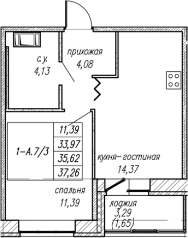 Купить однокомнатную квартиру у метро Проспект Ветеранов в Ленинградской области. Вариант № 8064016, 0, площадь -  квм, цена 6034776 рублей