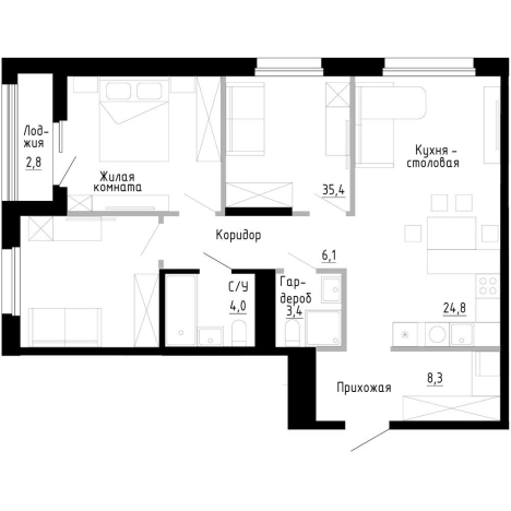 Купить квартиру в ЖК "7Я" в Владивостоке. Вариант № 9768604, 0, площадь -  квм, цена 16846800 рублей