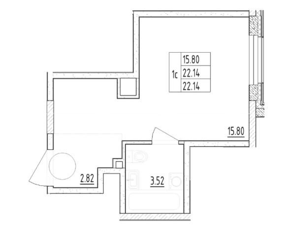 Купить Студию у метро Чёрная речка в Санкт-Петербурге. Вариант № 47270, 0, площадь -  квм, цена 5160000.0000 рублей