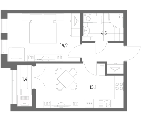 Купить однокомнатную квартиру в новостройках на улице бульвар Белых Ночей в Ленинградской области. Вариант № 5551839, 0, площадь -  квм, цена 6994000 рублей