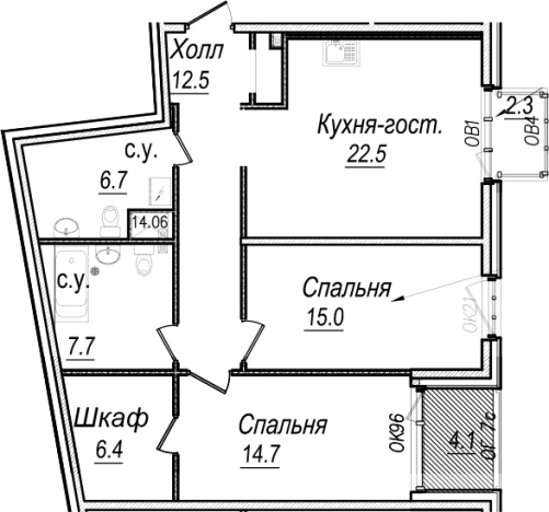 Купить трехкомнатную квартиру у метро Петроградская в Санкт-Петербурге. Вариант № 66497, 0, площадь -  квм, цена 58194135 рублей