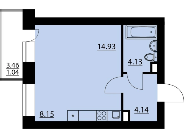 . Вариант № 119963, 0, площадь - 32.37 квм, цена 5142460 рублей