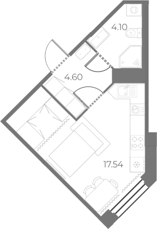 Купить Студию на улице Маршала Захарова в Санкт-Петербурге. Вариант № 4039129, 0, площадь -  квм, цена 7890000 рублей