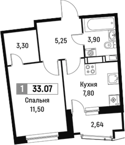 Купить однокомнатную квартиру у метро Девяткино в Мурине. Вариант № 6212990, 0, площадь - квм, цена 5861711 рублей