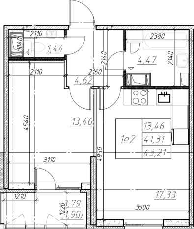 Купить двухкомнатную квартиру в ЖК Левитан в Мурине. Вариант № 6853014, 0, площадь -  квм, цена 6506325 рублей