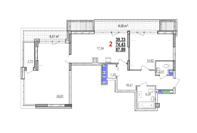 Купить квартиру в новостройках в Белгороде. Вариант № 754969, 0, площадь -  квм, цена 11996985 рублей