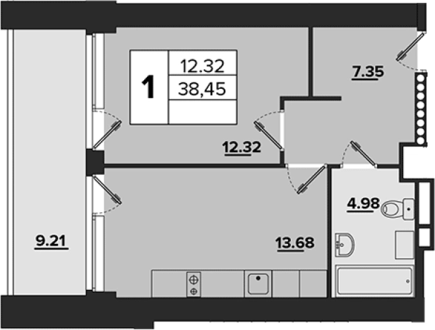 Купить однокомнатную квартиру в новостройках в Санкт-Петербурге. Вариант № 97064, 0, площадь -  квм, цена 18105600 рублей