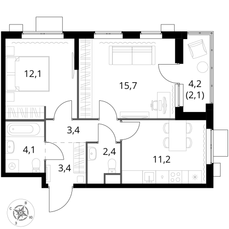 Купить квартиру в ЖК 1-й Измайловский в Москве. Вариант № 9714246, 0, площадь - квм, цена 26617920 рублей