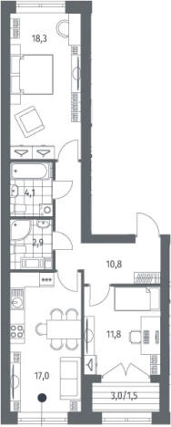 Купить трехкомнатную квартиру в ЖК Наука в Санкт-Петербурге. Вариант № 6897609, 0, площадь -  квм, цена 18658000 рублей
