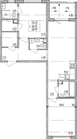 Купить квартиру в новостройках у метро Проспект Ветеранов в Ленинградской области. Вариант № 6854705, 0, площадь -  квм, цена 13550141 рублей