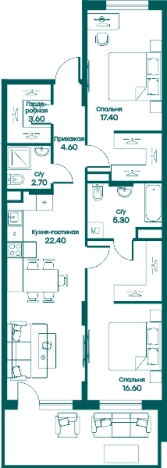 Купить трехкомнатную квартиру в Одинцове. Вариант № 83777, 0, площадь - квм, цена 13529950 рублей