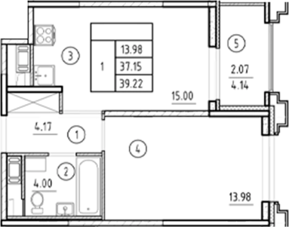 Купить двухкомнатную квартиру в новостройках в ЖК Ассамблея в Санкт-Петербурге. Вариант № 6231538, 0, площадь -  квм, цена 17311708 рублей